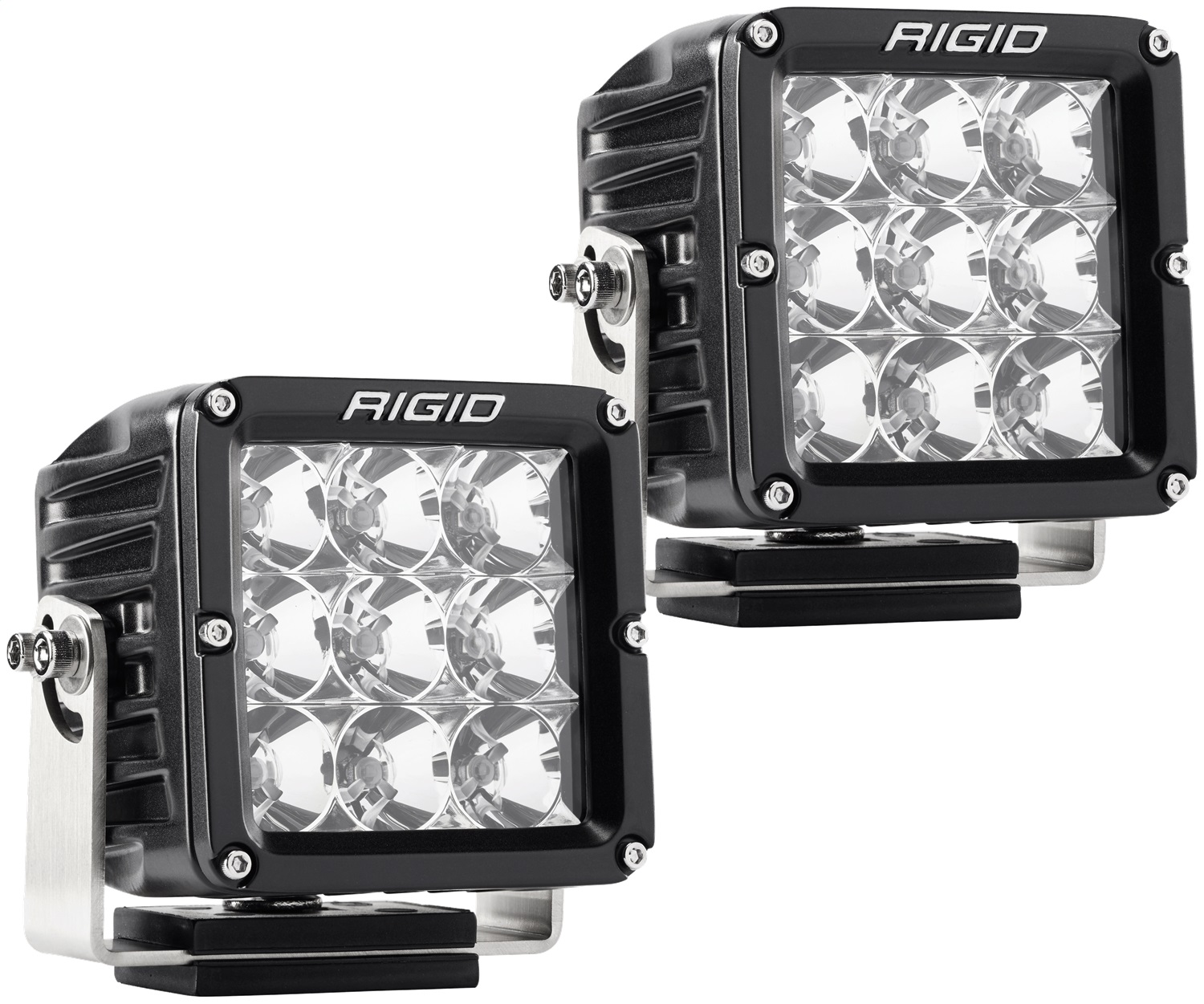 RIGID D-XL PRO LED Light, Flood Optic, Surface Mount, Black Housing, Pair